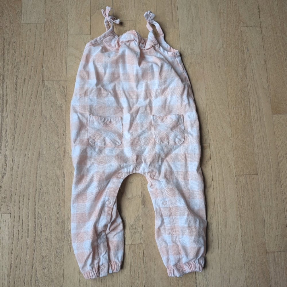 David Jones Gingham Pink Jumpsuit Size 18-24 Months/2